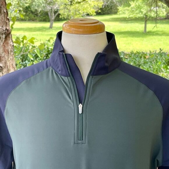 Peter Millar Crown Colorblock 1/2 Zip Stretch Pullover. Size Medium. Carmody Inv - Picture 3 of 11
